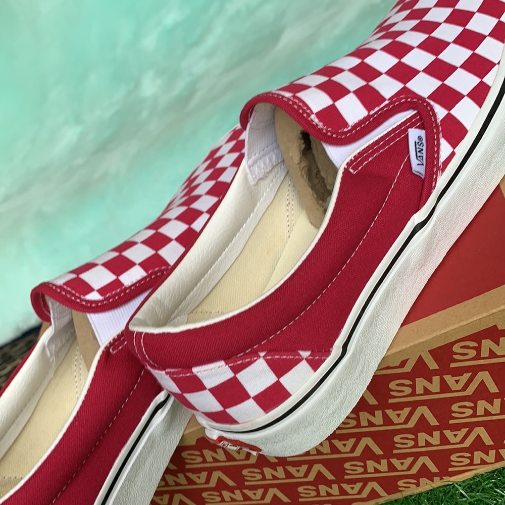 Vans Classic Slip On Checkerboard Cerise/Trwht Men - Picture 11 of 12
